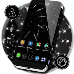 Black 3D Launcher icon